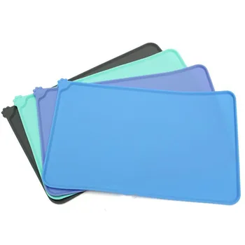 

Waterproof pet mat for dog cat solid color silicone pet food mat pet bowl drinking water pad dog feeding mat easy to clean