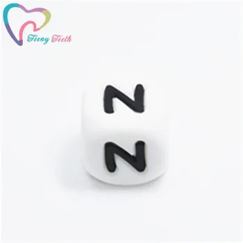 

10 PCS Letter N Silicone Letters Beads Teething Beads,Cube Letter BPA Free Beads For Making Baby Jewelry/Personalized Baby Toys