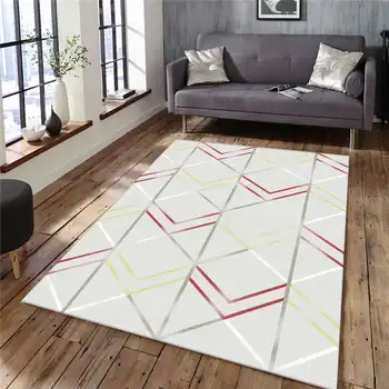 

Nordic Style Square Living Room Carpet Fashion Bedroom Mat Anti-slip Floor Rug Carpets Home Decorative Geometric Area Rugs