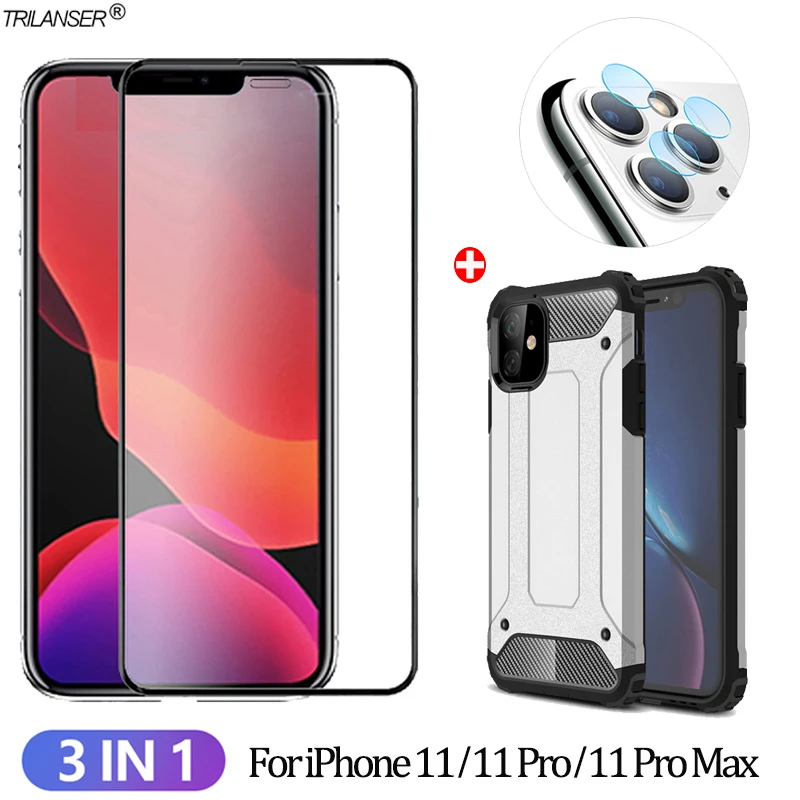 3-в-1 защитное стекло для iphone 11 promax стекло на айфон 11 про 11про Экран протектор для iphone pro 11 камера защита для iphone 11 Бронястекло чехол айфон 11 чехол iphone 11 glass - Цвет: 3-in-1 Glass Case 4