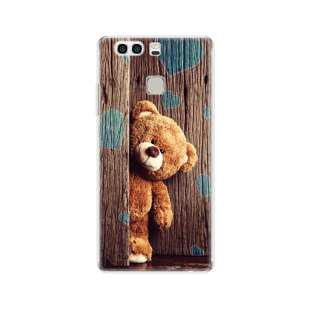 phone case for huawei P9 LITE PLUS 2016 soft tpu silicon back cover 360 full protective printing transparent coque