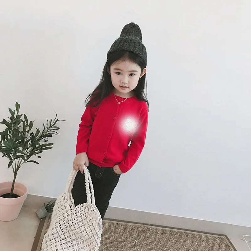Стиль INS детская одежда мультфильм кардиган My Little вышитые Чистый хлопок Детский свитер