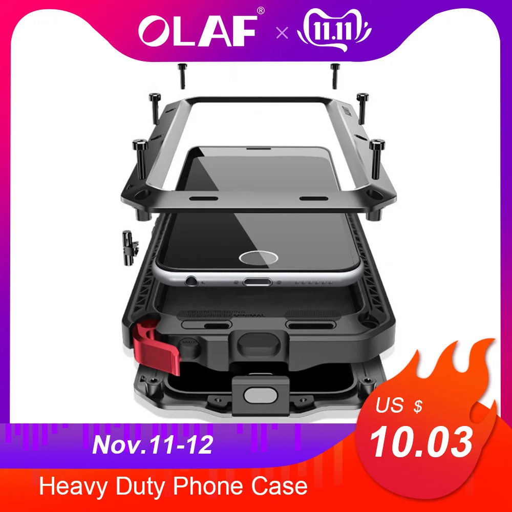 Preise OLAF Heavy Duty Schutz Fall für Samsung Galaxy S8 S9 S9 Plus S6 S7 Hinweis 8 4 5 S6 Rand s4 S5 Stoßfest Doom Rüstung Metall Fall