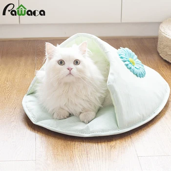 

3 Color Cat Puppy Cozy Sleeping Bag, Half Covered Slipper Shape Windproof Pet Cute Tent Cave Bed for Small Medium Cats Dogs Pet