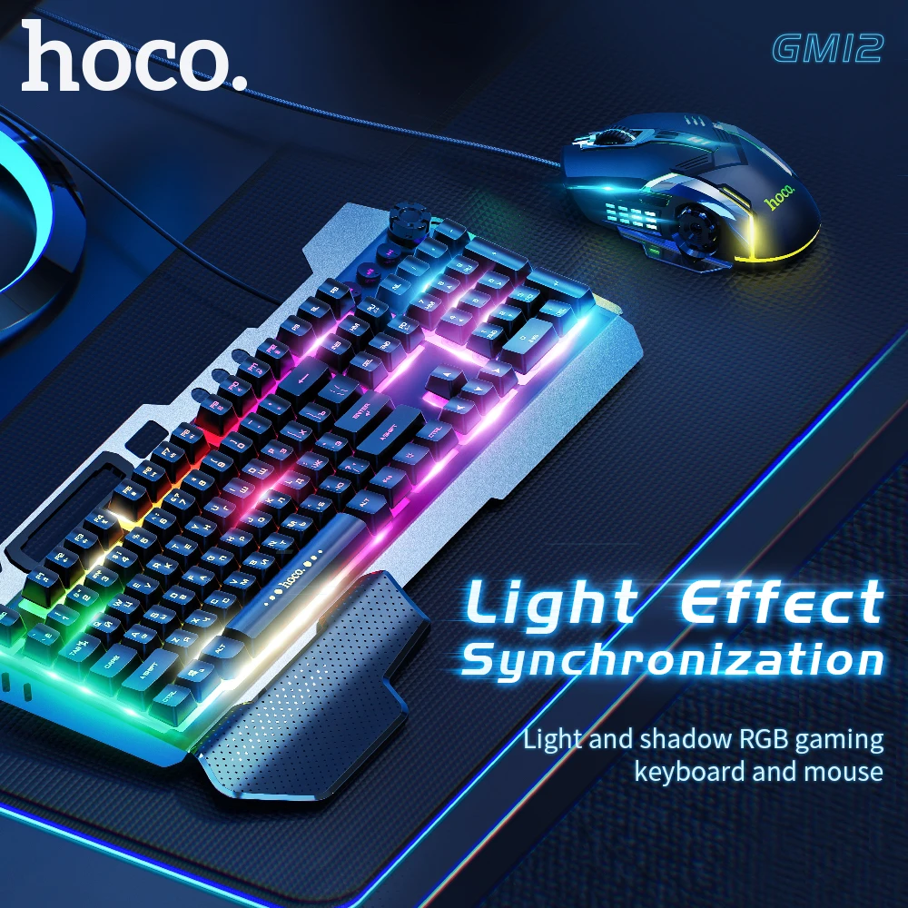 Hoco Gaming Mechanical Keyboard 108 Keys With Rgb Led Backlit Ergonomic