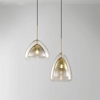 

Modern Simple Design Restaurant LED Pendant Lights Dining Room Creativity Glass E27 Hanglamp Bar Kitchen Hanging Lights Fixtures