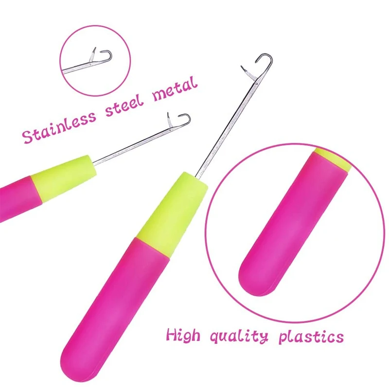 Wig Crochet Needles Set Dreadlock Crochet Hook Hair Weave Needle Carpets Making Repair Tool Hooks Needle Braid Craft LMDZ crochet hooks,crochet needles