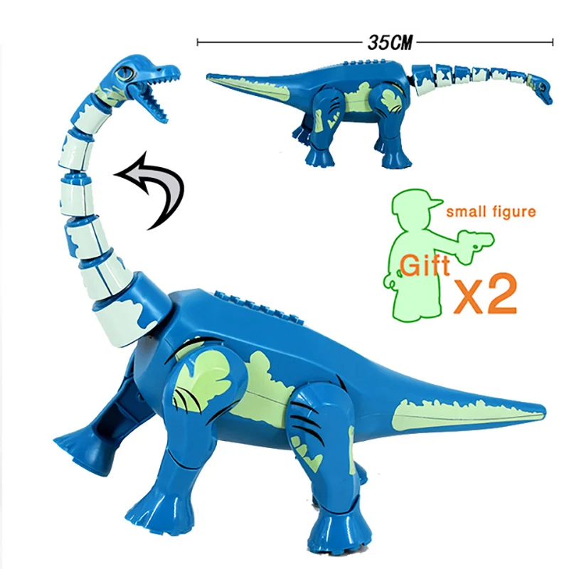 thumbnail image 1 of Figura de bloques de construcción de dinosaurio de Jurassic World, Indoraptor, Velociraptor, Triceratop, T-Rex, juguete de ladrillo de dinosaurio, regalo de Navidad, 1 of 5