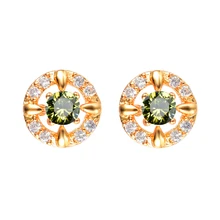 Модные женские серьги-гвоздики 6 цветов AAA+ кубический цирконий круглые CZ ювелирные изделия