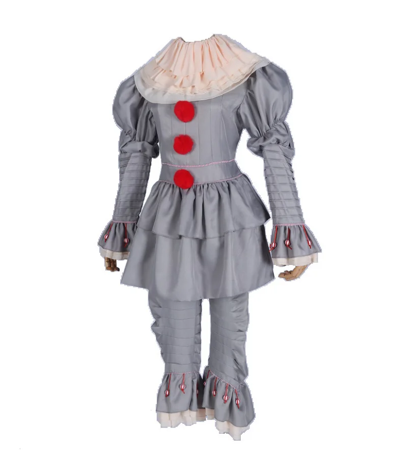 Клоун возвращая душа COS пенис мудрый Косплей Хэллоуин одежда Клоун Pennywise женщины мужчины размер S-3XL