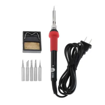 

60W 110V Soldering Iron Kit, Adjustable Temperature Gun+ 5pcs Different Tips