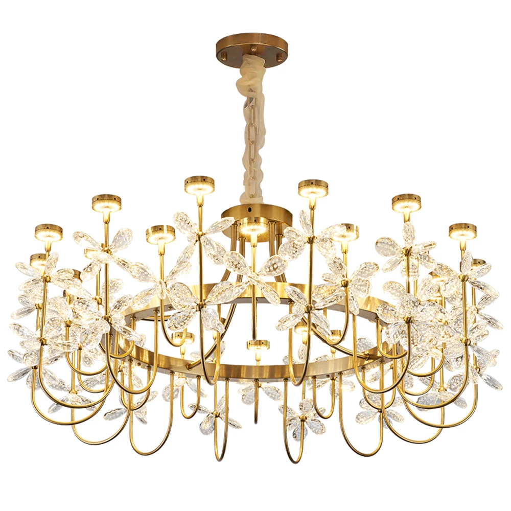 Новый цветок хрустальная люстра гостиной украшения лампа AC110V 220v lustre cristal