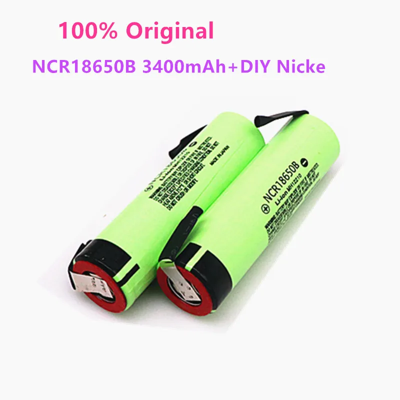 100% Оригинальный аккумулятор NCR18650B 3400 мАч 3 7 в литий-ионный 18650 батарея + DIY Nicke
