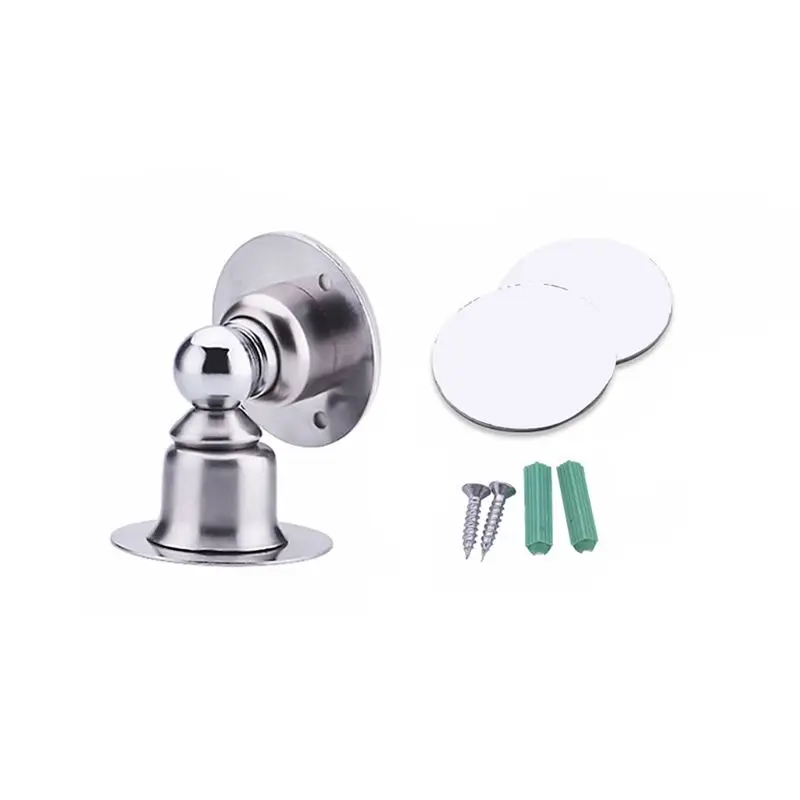 

1 Set Stainless Steel Door Stopper Holders Sticker Hidden Catch Floor Adhesive Stronger Mounted Nail Free Hardware Tools Kitchen