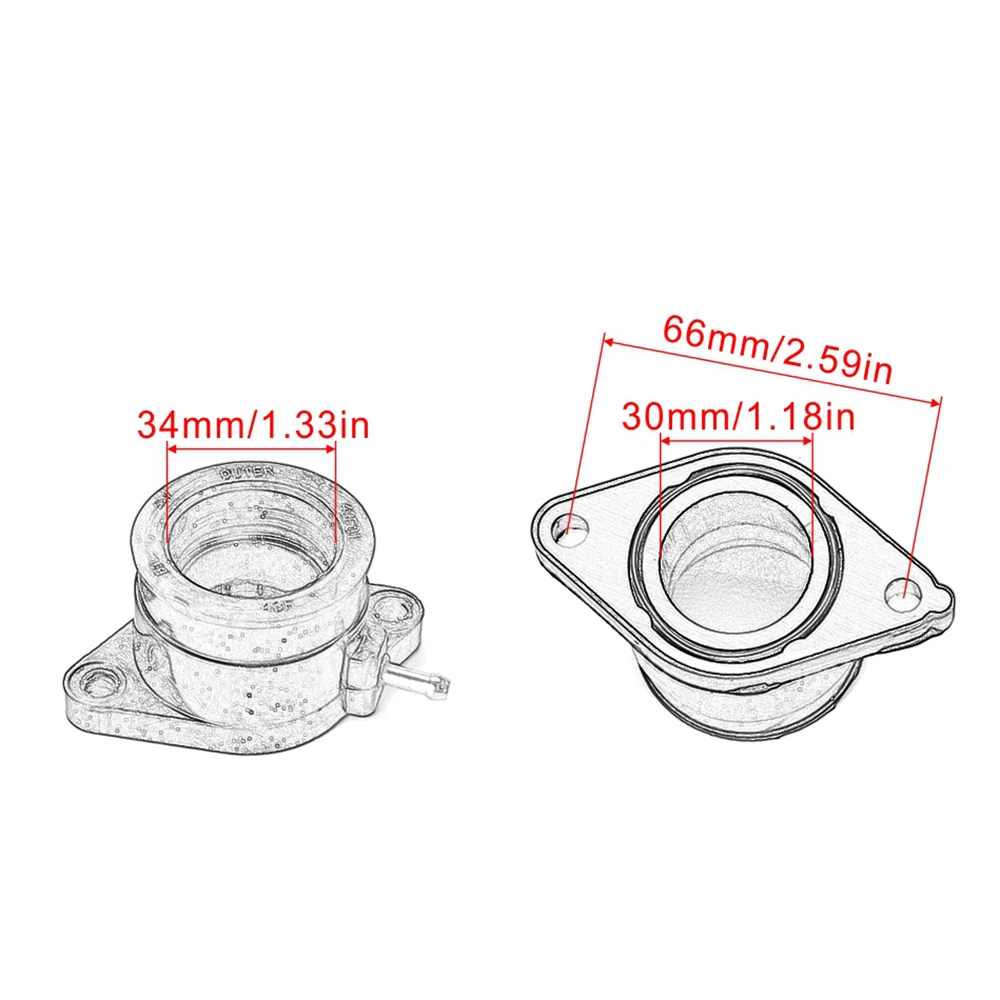 Motocicleta Carburador Interface Adaptador, Admissão Manifold para