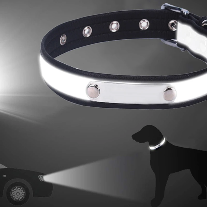 Leather Dog Collar Personalized Reflective Pet Collar Engraved ID Tag Nameplate For Small Medium Large Dogs Puppy Cat Pitbull dog collar,pet collar