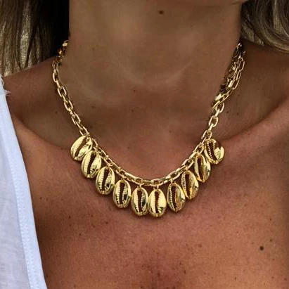 Pulseras mujer богемные boho puka seashell в виде ракушки Браслет-манжета femme браслеты для женщин armbenden voor vrouwen браслеты на кнопках - Окраска металла: necklace 1