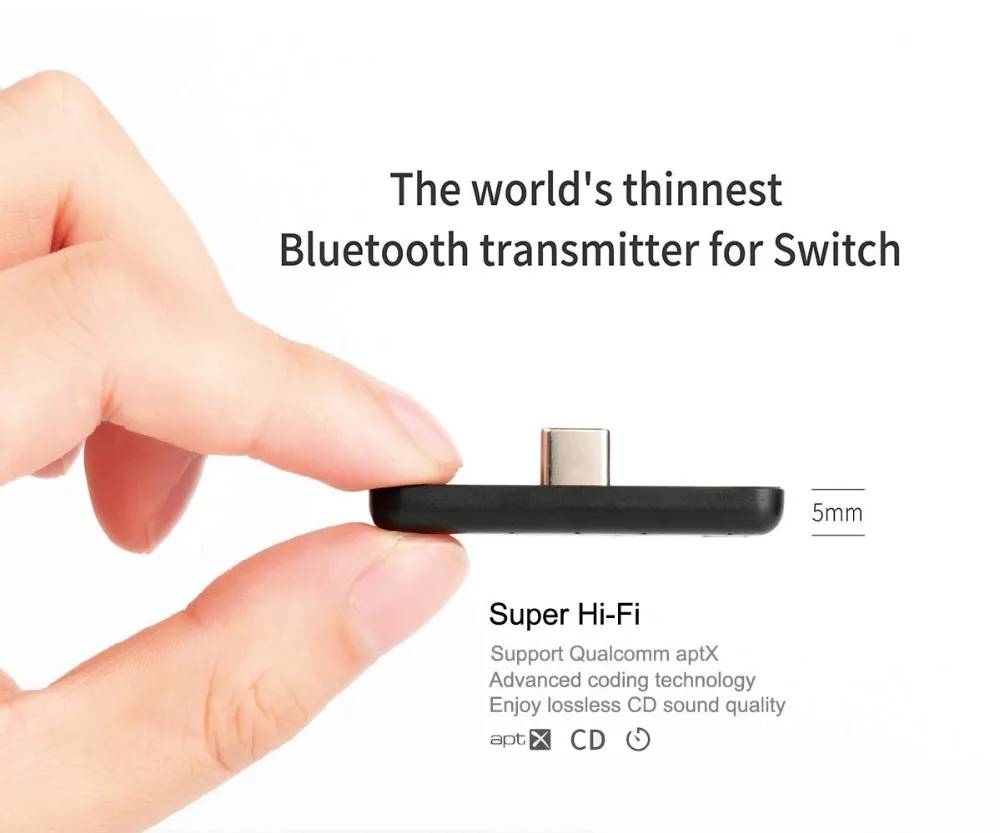 Беспроводной аудиоадаптер Route Air Bluetooth или передатчик type-C 5,0 для nintendo Switch, Switch Lite, PS4, PC ноутбуков [Enhanced]