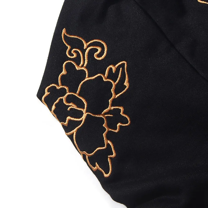 GONTHWID Вышивка Цветы олень буквы толстовки с капюшоном уличная мода хип хоп Повседневный пуловер Толстовка Топы для мужчин