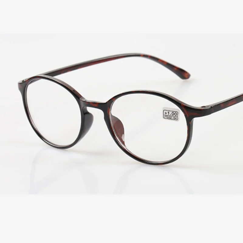 seemfly Diopter +1.0 1.5 2.0 2.5 3.0 3.5 Men Reading Glasses TR90 Vintage Round Frame Reading Eyeglasses Women Presbyopia Goggle