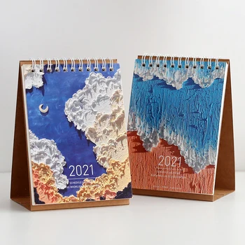 

2021 Desktop Calendar Dual Daily Schedule Table Planner Yearly Agenda Organizer Office