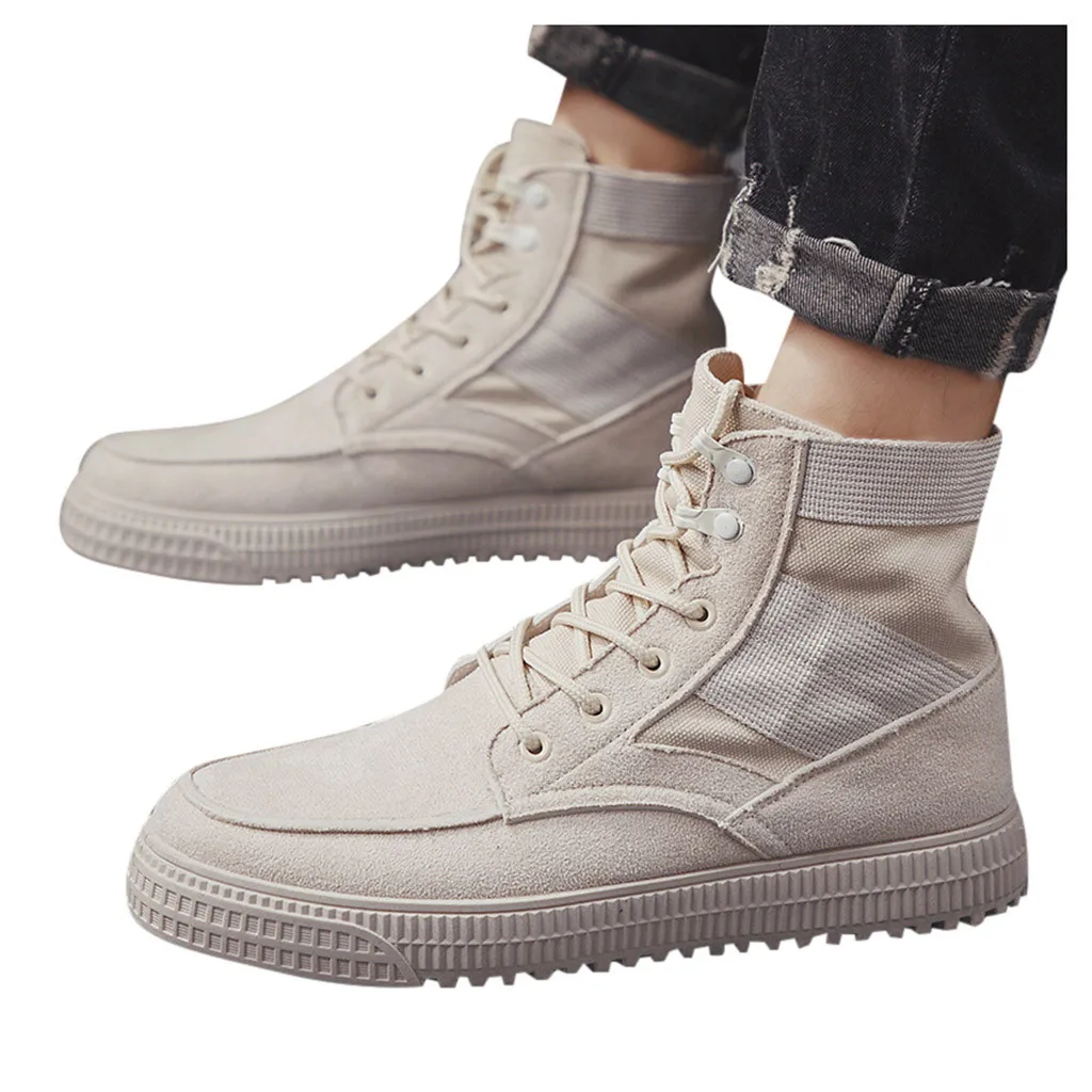 

Men Boots Trend Retro Work Boots Round Head Scrub Personality Ankle Boot Man Shoes For Men Casual Boots Botas