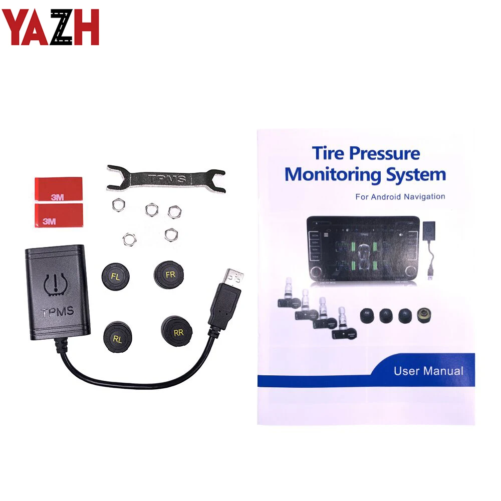 Yazh Ÿ̾ з ͸ ý Tpms, USB   ,   ȵ̵ ڵ  ܺ  4 , 1 Ʈ