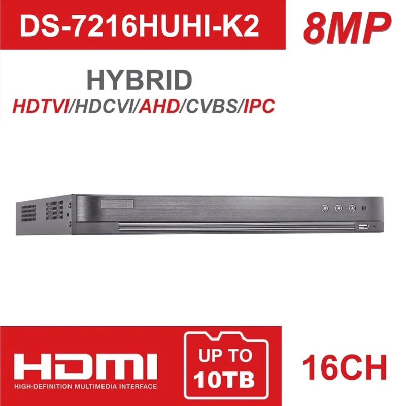 Hikvision 5 Mp 16 Ch 5 In 1 Xvr Ds 7216huhi K2 Support Cvbs Tvi Cvi Ahd Analog Ip Cameras P2p Cloud H 265 Hdmi Video Recorder Aliexpress Security Protection