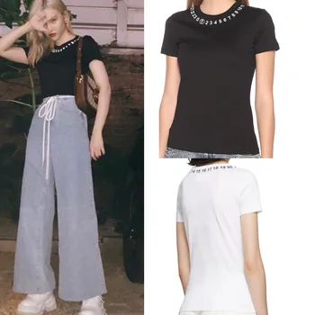 

2020 Summer Digital Short-sleeved T-shirt Collar Collar Printing Slim Slimming Tops Fashion Women