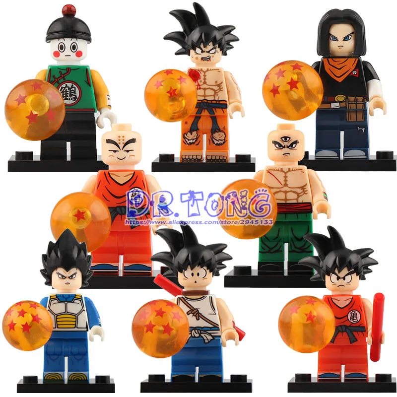 

50pcs KT1007 Dragon Ball Z Goku Wukong Anime Action Figures Building Block Toys for Children