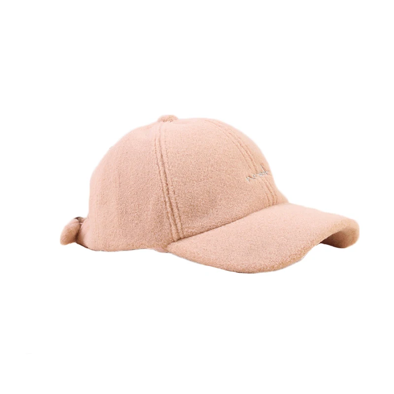 

Embroidered Basball Hat Autumn Winter Solid Color Plus Cashmere Embroidered Letter Cap Adjustable Keep Warm Baseball Hats TG0148