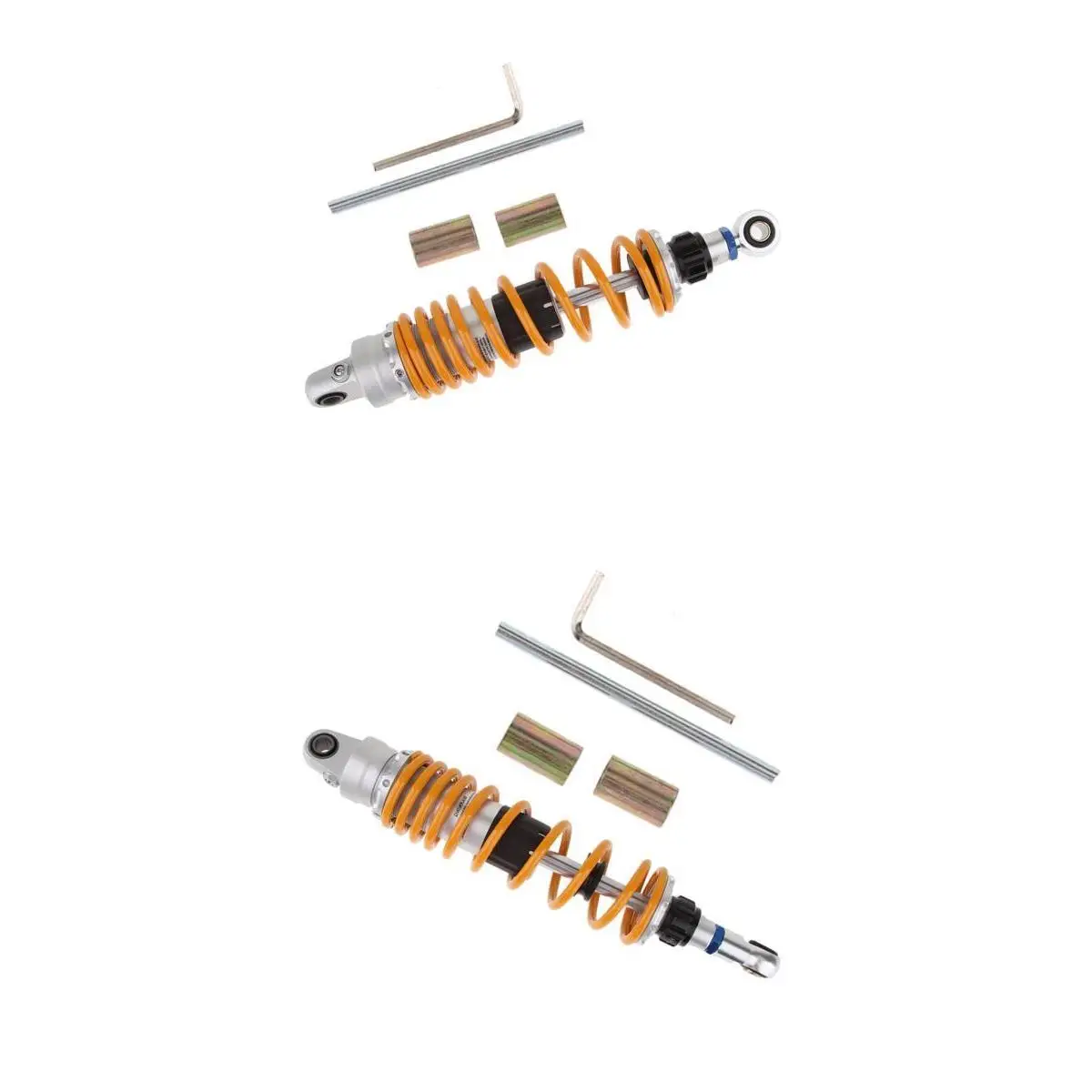 2PCS 350mm+360mm Motorcycle Rear Shock Absorbers Suspension For Yamaha Orange 