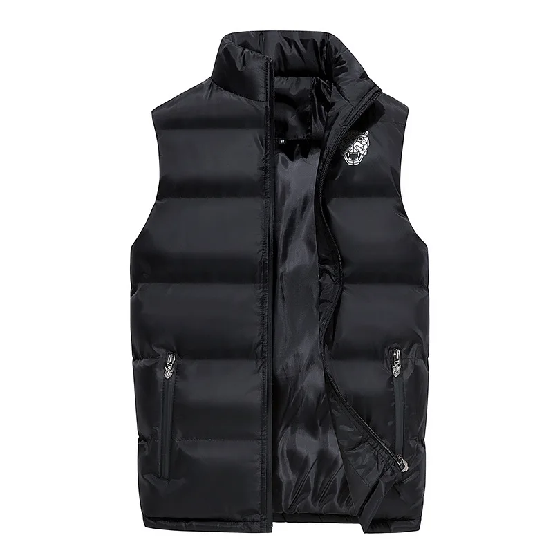 

Winter Vest Jacket Men 2019 New Fashion Warm Quilted Zipper Up Sleeveless Cotton Padded Vest Coats Plus Size M-6XL