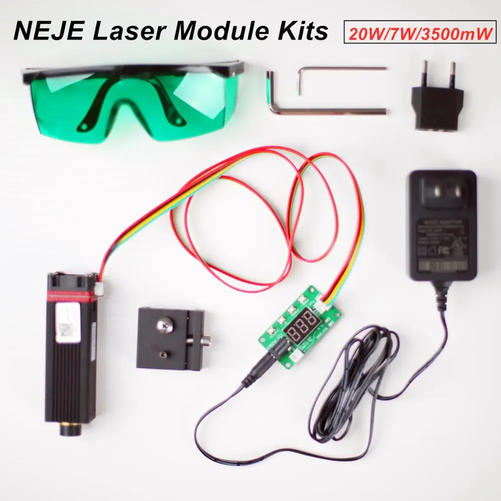 NEJE 20 Вт/7 Вт/3500 МВт наборы лазерных модулей 450нм для DIY TTL / PWM модуляции лазерной