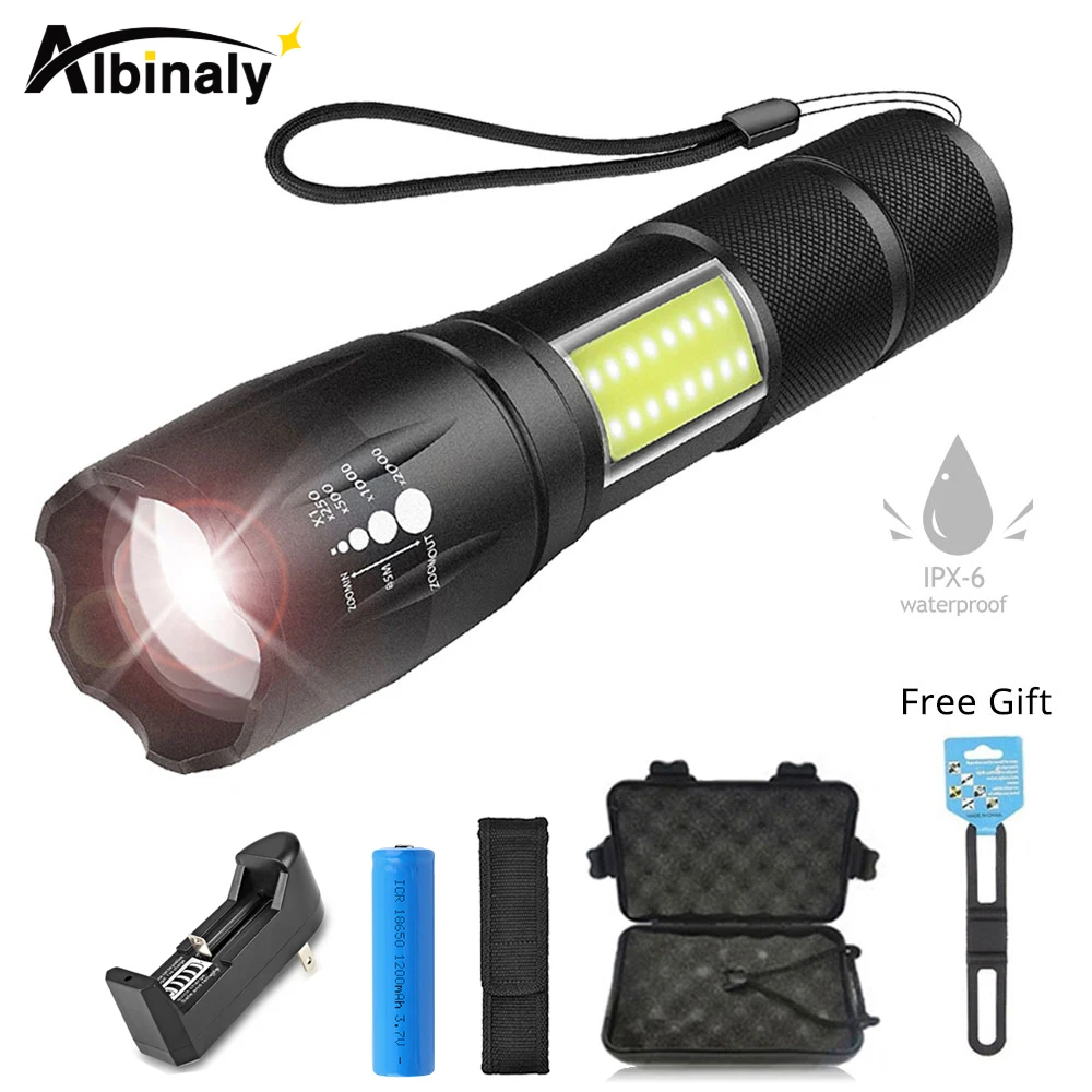 Super Bright Bicycle Light LED+COB Flashlight 4 Mode Zoom Waterproof Powered By 18650 Battery Bike Cycling Lighting | Спорт и
