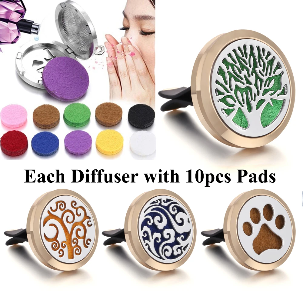 

New Gold Car Perfume Air Freshener Clip Conditioner 316L Stainless Steel Fragrance Diffuser Scent Automobile Accessories Gifts