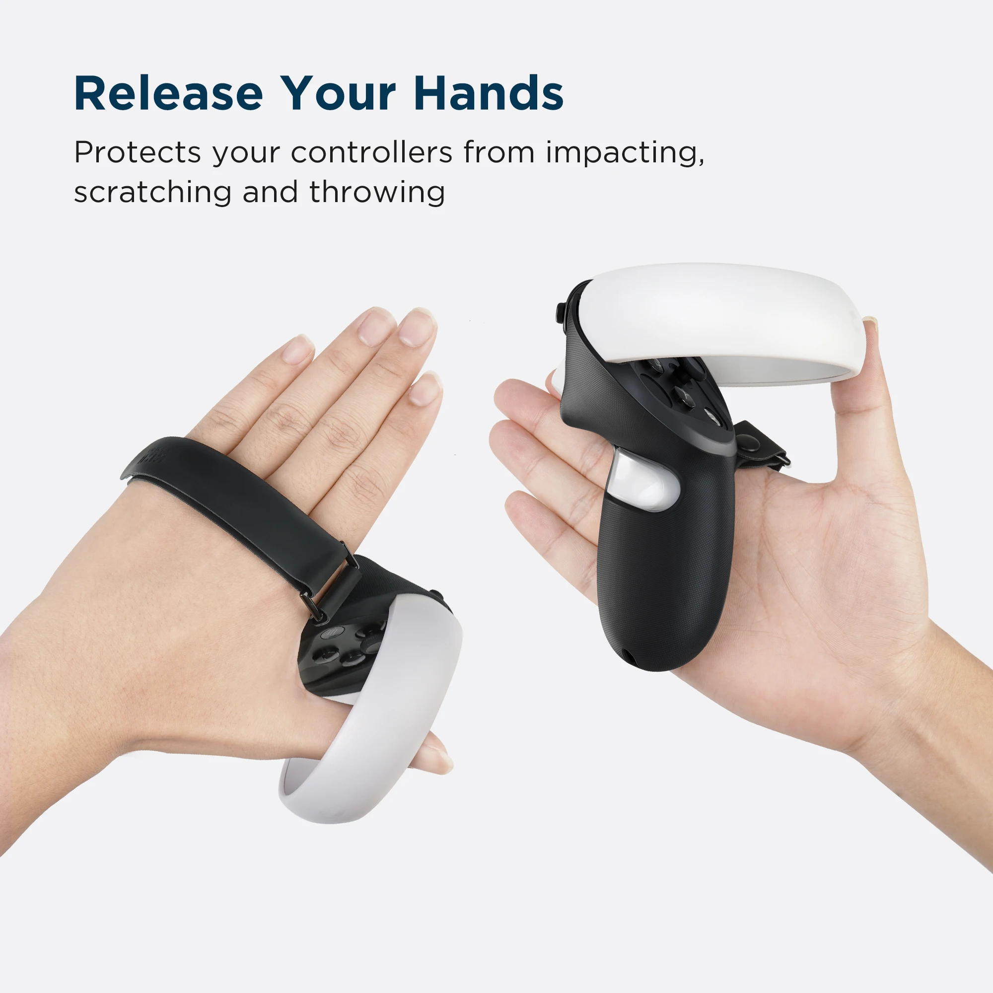 Kiwi Design Controller Grips Cover Accessories For Oculus Quest 2 With Battery Opening Protector With Knuckle Straps Vr Ar Glasses Accessories Aliexpress