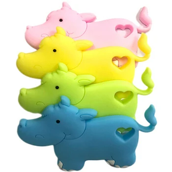 

1PC Food Grade Silicone Hippo Teether Beads BPA Free For Baby Teething Chew Charms Necklace Pendant Toy Gift
