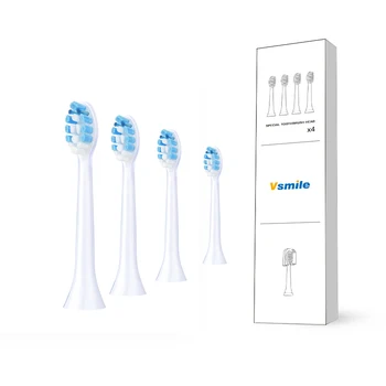 

Vsmile 4 or 8 Replacement Toothbrush Heads White “Strong” Brush Heads for Electric Toothbrushes