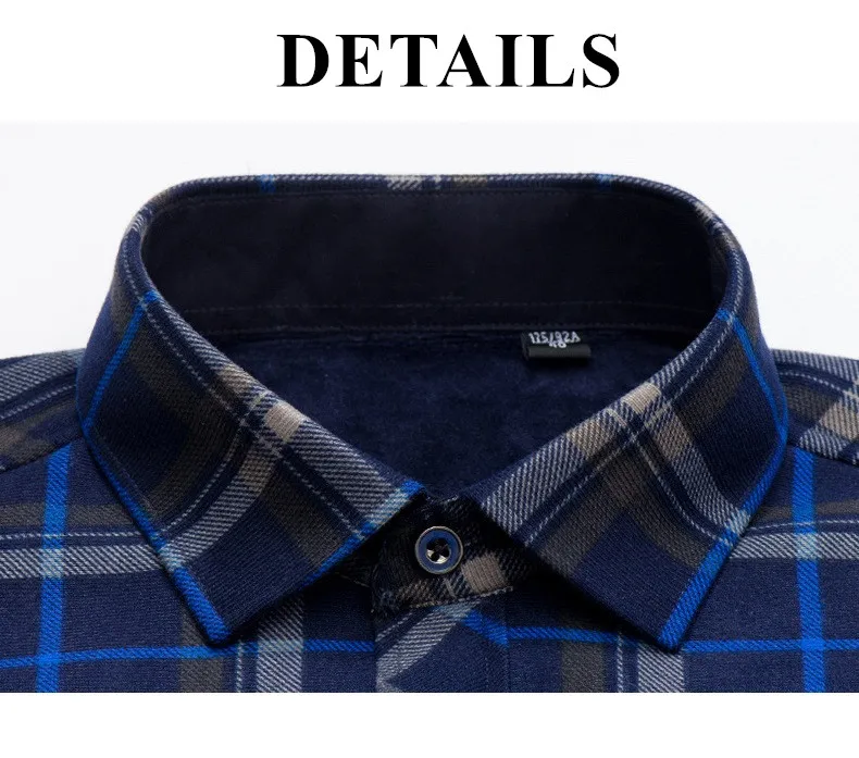 Новое поступление Высококачественная теплая Клетчатая Мужская рубашка Camisa Masculina с длинным рукавом из плотного бархата