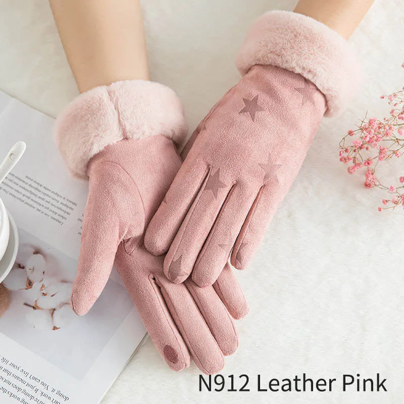 Модные женские спортивные теплые перчатки Luvas de inverno, одноцветные варежки с сенсорным экраном, Женские варежки