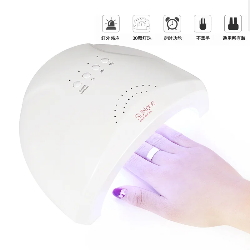

SunOne Light Treatment Device 48w Chopsticks Container Nails Phototherapy Lamp Whitening Quick-Drying UV + LED Timing Sensing He