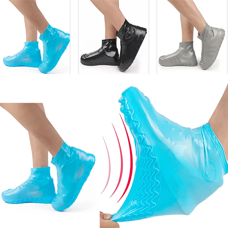 Reusable Shoe Covers Pair of Waterproof Silicone Rain Shoe Protectors Outdoor N9 
