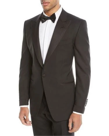 Same as Image Handsome One Button Groomsmen Peak Lapel Groom Tuxedos Men Suits Wedding/Prom Best Man Blazer( Jacket+Pants+Tie+Vest) 920 - Цвет: Same as Image