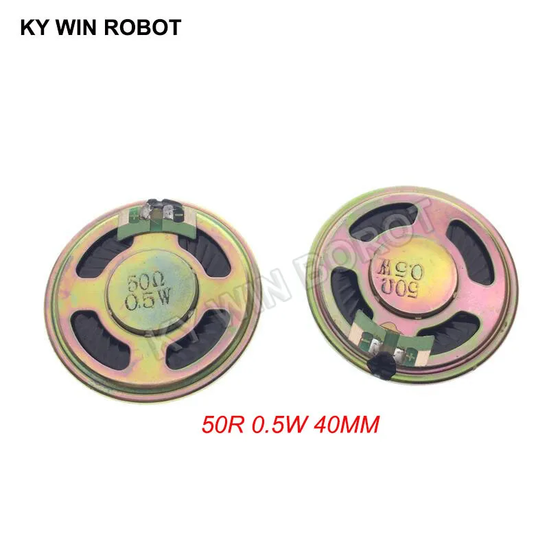 2pcs lot high quality speaker horn 3w 4r diameter 4cm mini amplifier rubber gasket loudspeaker trumpet 2pcs/lot New Ultra-thin Mini speaker 50 ohms 0.5 watt 0.5W 50R speaker Diameter 40MM 4CM thickness 5MM