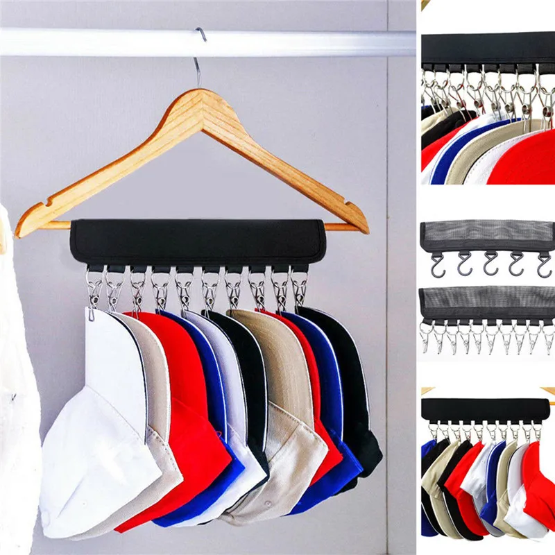 Foldable Cap Rack Baseball Hat Clip Holder Hanger Rack Organizer Ordinary Hanger Portable Cap Rack Closet Hanger Caps Storage