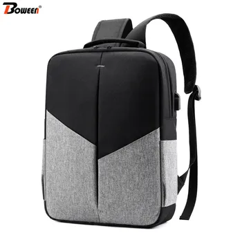

USB Charging Laptop Backpack for Men Bag Oxford Multifunction Patchwork Backpack Women Youth College 2020 Bagpack Black