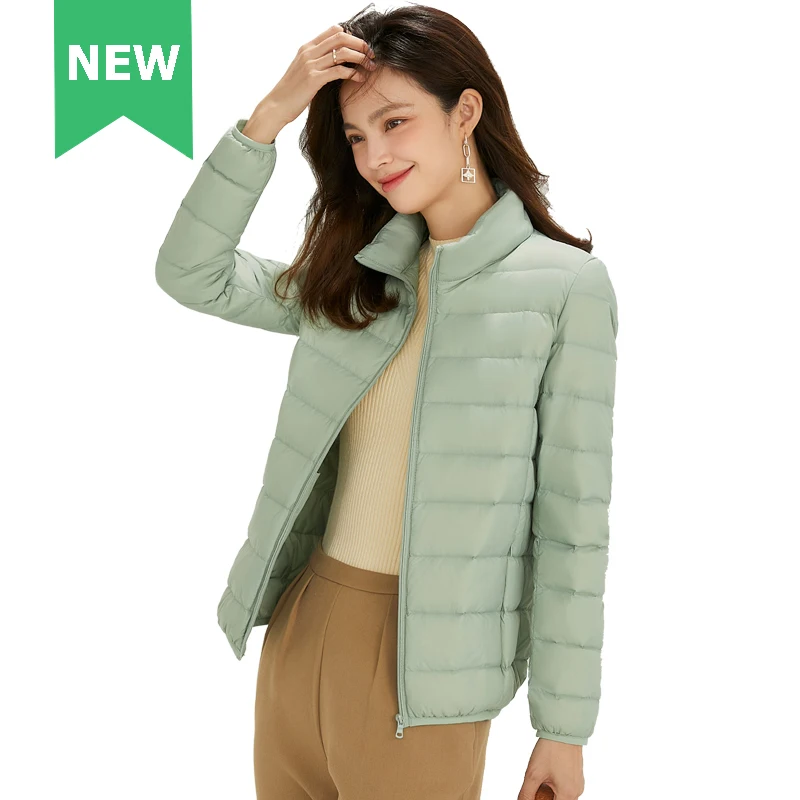 Woman High Quality Ultra Light 90 White Duck Down Jackets Women Long Sleeve Parkas Soft Fabric