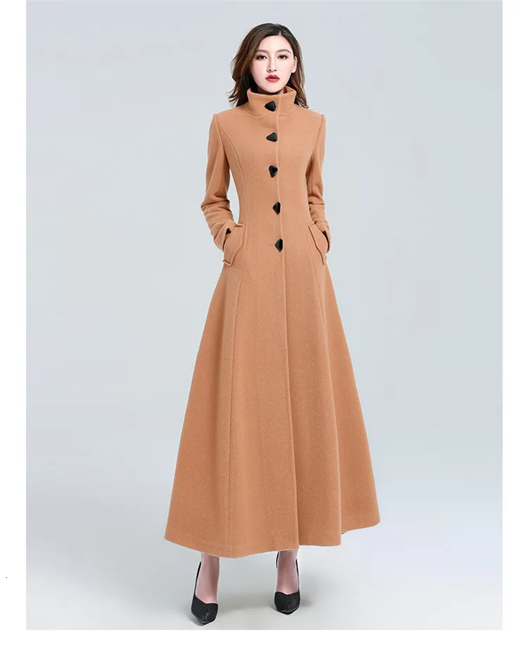 Casaco Feminino,, женское, плюс размер, осень, зима, Cassic, простое, шерстяное, макси, длинное пальто, женский халат, верхняя одежда, Manteau Femme