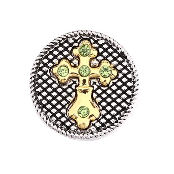 

New 20pcs New Snap Button Jewelry rhinestone cross Ginger metal 18mm Snap Buttons fit Snap Bracelet Bangles Button Jewelry